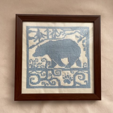 【送料込】完成品★森のクマさん刺繍