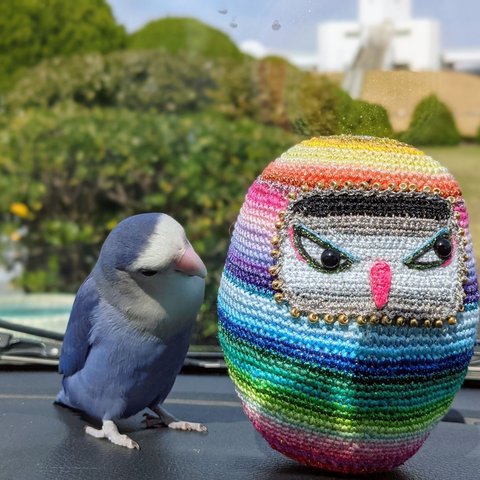 【✨展示品✨】富士くんのだるまーシカ　ダルマ　マトリョーシカ　コザクラインコ　インコ　人形　ぬいぐるみ　コトリサ　kotorisa