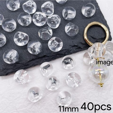 【brsr4449acrc】【11㎜ size】【40pcs】clear acrylic beads