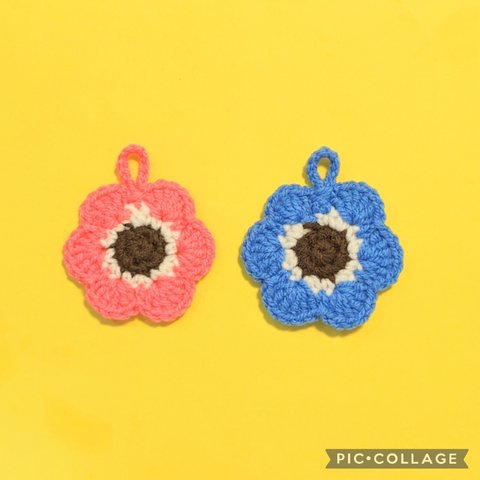 エコたわし(アクリルたわし)♡お花2枚セット　　　　　　　編み　北欧風　可愛い