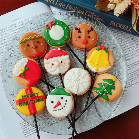 【クリスマス】ロリポップアイシングクッキー３本セット