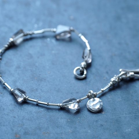 -Smoky quartz- silver bracelet
