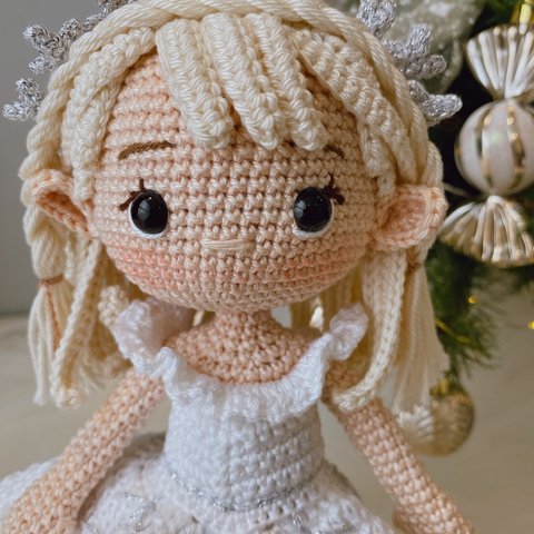 編みぐるみオーガニック コットンスノーエルフ人形