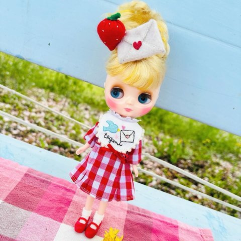 ○受注生産○Blythe outfit ꔛミディブライスオテガミワンピース♥supipi39 