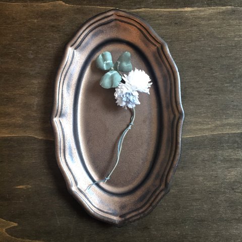 White clover brooch【green×blue】