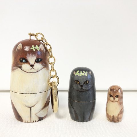 猫のマトリョーシカ✳︎キーホルダー✳︎バッグチャーム