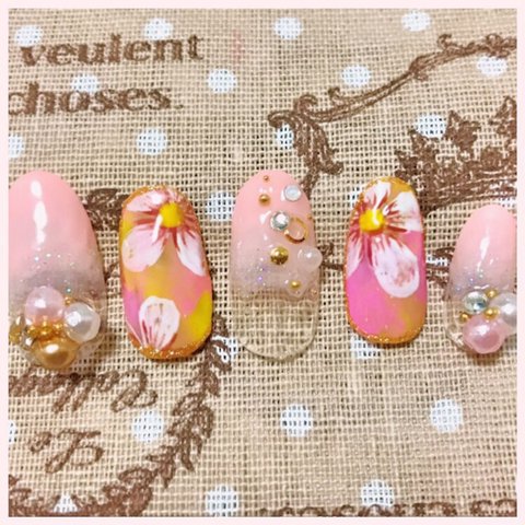 Spring flower nail (スプリング フラワー ネイル)