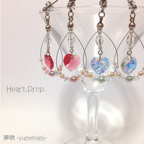 夢喰　『Heart,Drop』　ピアス　White