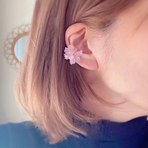 “桜”ear cuff 《イヤカフ１個》　/桜のイヤーカフ　