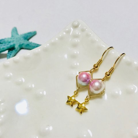 ☆シンプル☆キラキラ星のパールピアス