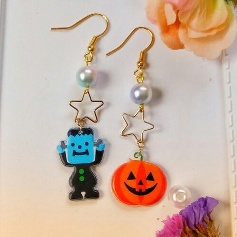 三連ハロウィン🎃パーティピアス&イヤリング✨