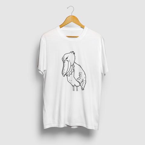ハシビロコウ 動かない鳥 動物イラストTシャツ