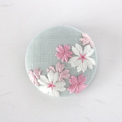 桜の季節　手刺繍ブローチ/ヘアゴム