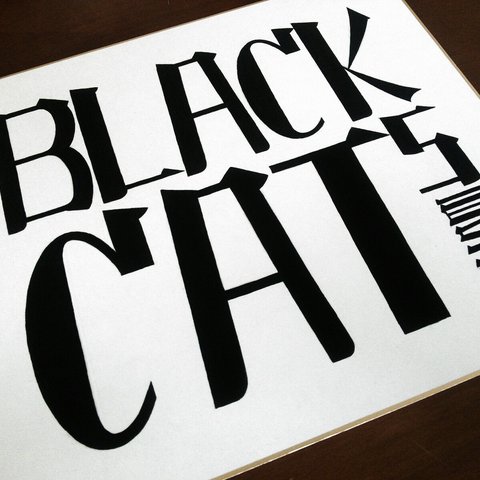 【手描き】白黒色紙アート  ―BLACK CATS―