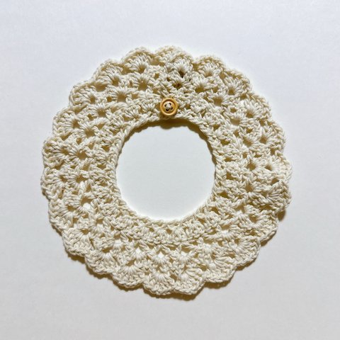 frill bib / ivory(button)   フリル スタイ 男の子 女の子 フリルスタイ オシャレ つけ襟 オーガニックコットン