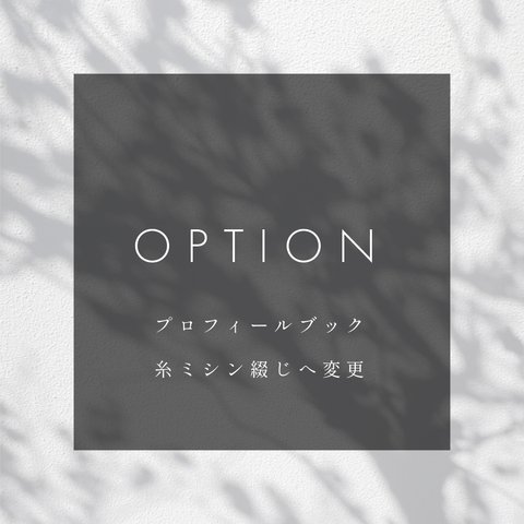 OPTION | プロフィールブック | 糸ミシン綴じへ変更