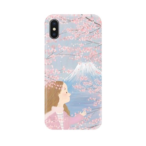 Phone7plus/6p/8/スマホケース　カバー　iphoneケース　富士山　桜【yufuu51】