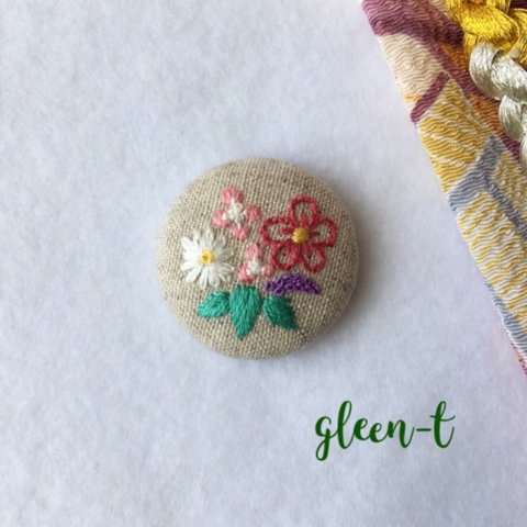 和風花🌸ミニ刺繍ブローチ(ヘアゴム可)