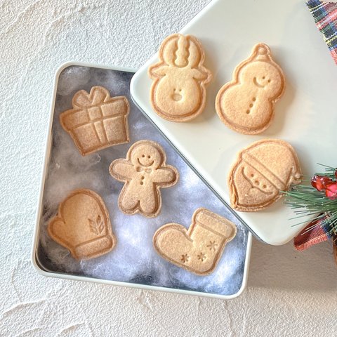 【クリスマス】〈セレクト3点〉ミニ クッキー型/かわいい/プレゼント/ギフト/手作り/メリークリスマス/xmas/トナカイ/サンタ/ツリー/雪だるま/手袋/靴下/ジンジャーマン/クッキー/クッキー缶