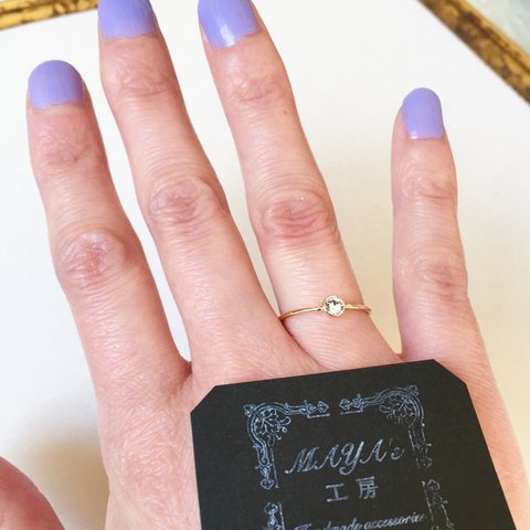 ひと粒スワロフスキーのリング💍(クリスタル)