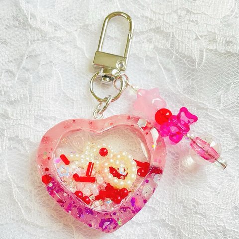 ミニハートのシェイカーキーホルダー♡⃛💕︎