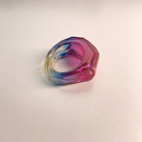 レジン 指輪 13号 秋の夕暮れ ボールチェーン リング