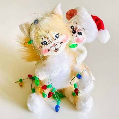 【 Annalee 】クリスマスキャット2006 茶トラ猫 ワイヤー入りフェルト製ネコのぬいぐるみ｜ヴィンテージ・アンティーク