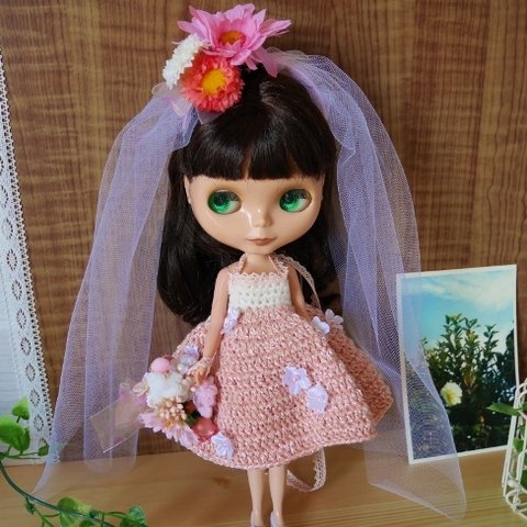 【SALE】[ウェディングドレス(フローラル)４点セット]ブライス アウトフィット Blythe よしえ屋