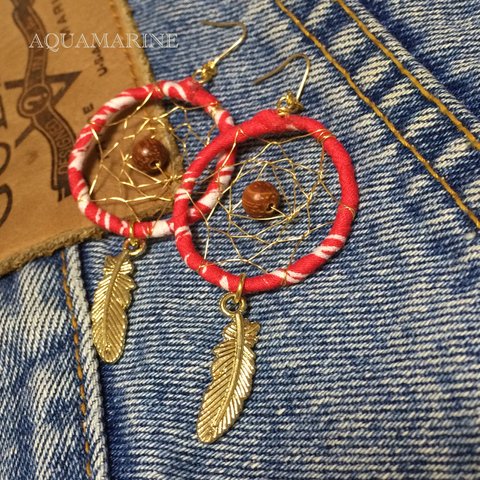 【14kgf pierce】bandanna dreamcatcher #red