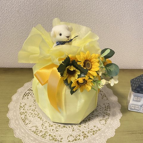 おむつケーキ　mini 出産祝いに！sunflower 