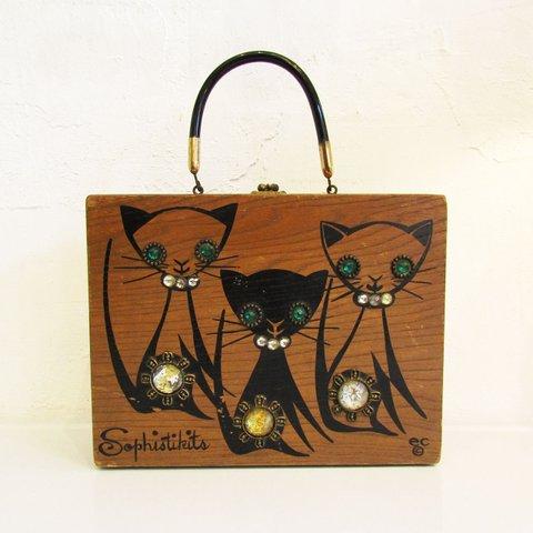 ★Vintage 1960's  Enid Collins Cats Box Bag