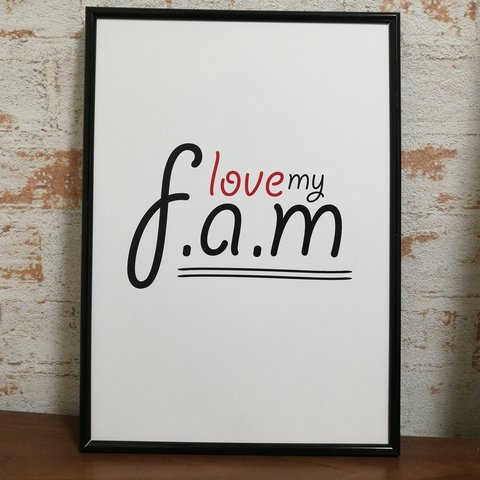 アートポスター　 LOVE MY FAM(FAMILY)