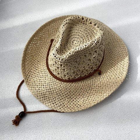 【麦わら帽子】ストローハット シンプル 日よけ帽子 夏  日差し対策 つば広 帽子 ＵＶカット