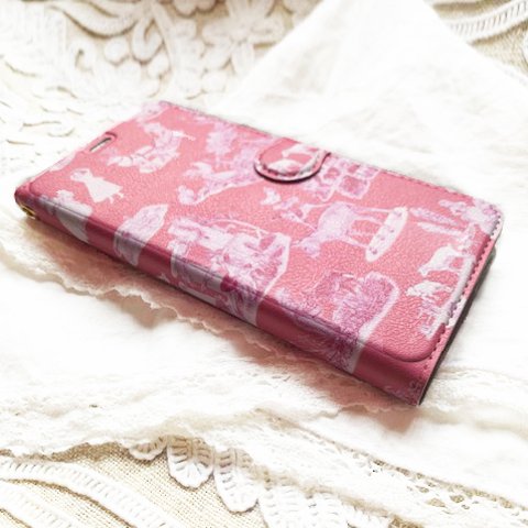 トワルドジュイ　スマホケース　手帳型　 Toile de Jouy　オリジナルプリント