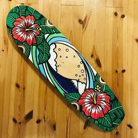 Skate Board Paint (W Hibisucus)