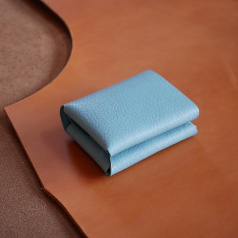 イタリアンレザーで作った【コンパクトな二つ折り！レザーミニウォレット：laguna】革 ミニ財布 　