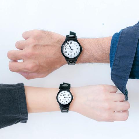 ベロアとヌメ革の2TONE腕時計 / アナログ針 / レトロブラック / ペアウオッチ