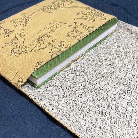 鳥獣戯画(黄)＊御朱印帳入れ/1,2冊用/再販なし