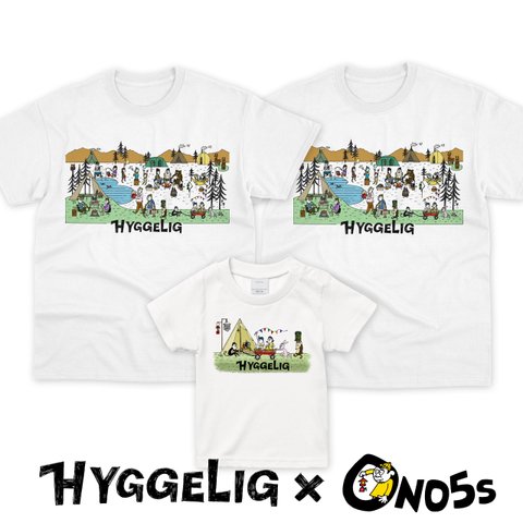 ONO5s × HYGGELIG ファミリーTシャツセット ソトアソビ アウトドア 親子 キャンプ 焚火 釣り H501