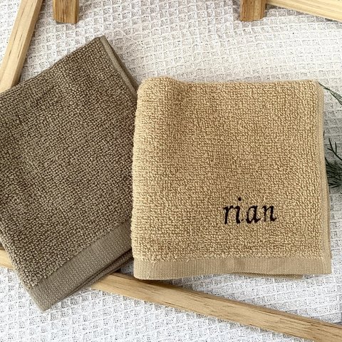 お名前 名入れ 刺繍 ハンドタオル 入園入学 ハンカチ おてふき 口ふき 綿 