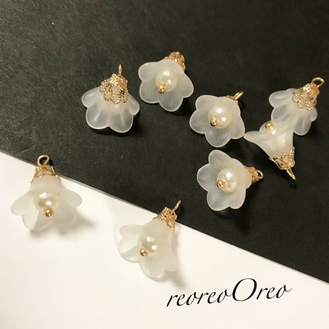 Flower x Pearl charm 【White】