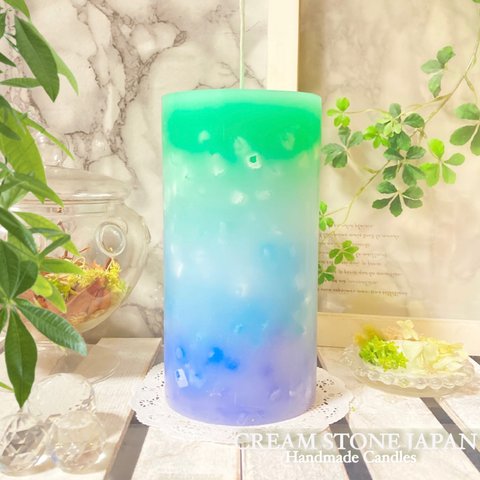 Φ10.3cm×H20cm ペタルキャンドル (ラゴン) № 000773 /Gradation Candle