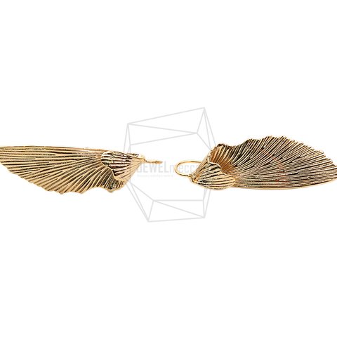 ERG-2054-G【2個入り】エンジェルウィングピアス ,Angel Wing Hook Post Earring