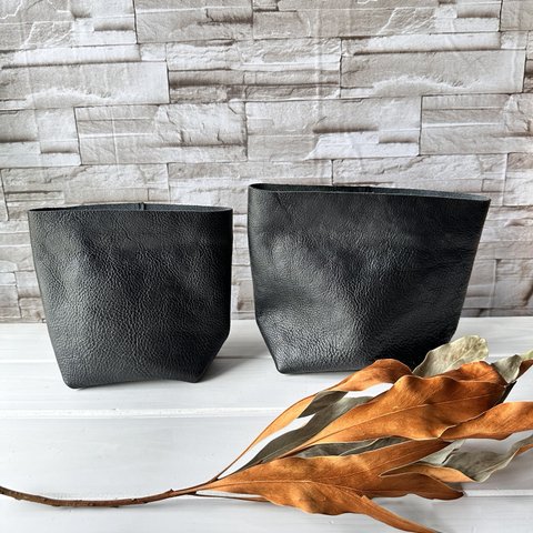 Leather basket 2set