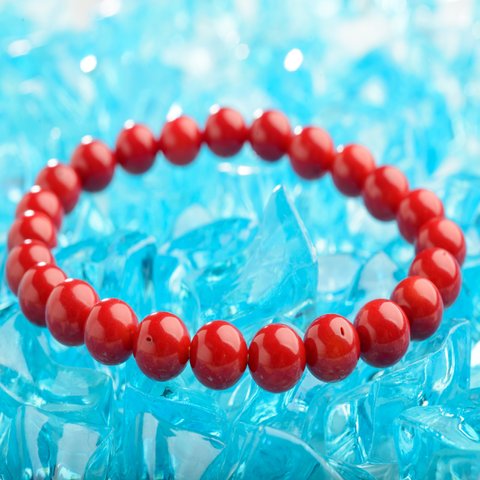 コーラル（珊瑚）赤　ブレスレット8ミリ珠