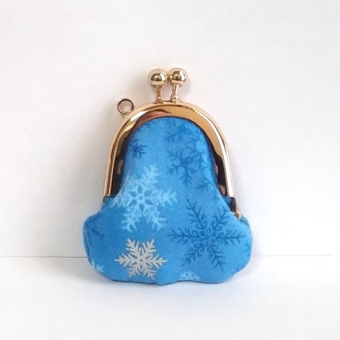 小さいがま口：豆姫：ちっちゃいがま口：littlie purse 377：かわいいがまぐち：小さな財布：雪,結晶,snow