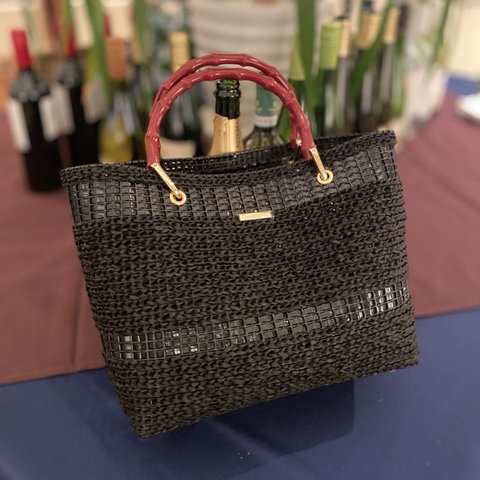 Ｃoquette tote  A4   hemp×ラメルヘンテープ