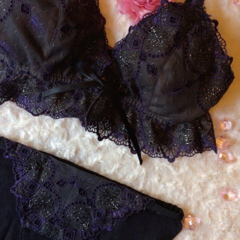 セットアップ♡黒紫色♡ふんどしパンツ