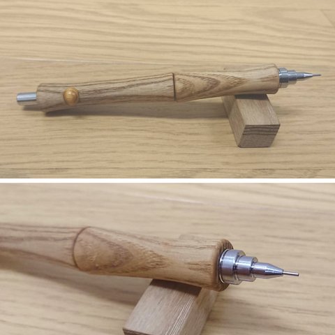 木軸シャープペンシル　PG-オーク  T-1　（茶色系）　限定販売　製図用　シャーペン　木製　オリジナル　PG-METAL350　カスタムシャーペン　木軸シャーペン