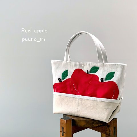 - ̗̀ 山盛り ̖́-赤りんごのミニトートバッグ